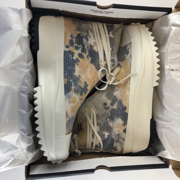 Converse Unisex Run Star Hike Hi Egret/White/Black WASHED FLORALS 170776C - Picture 10 of 11